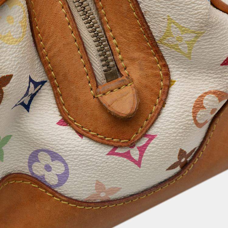 Pre Owned Louis Vuitton Multicolor White Monogram Multicolore Claudia
