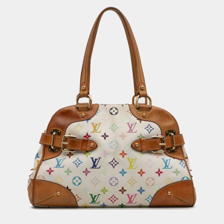 Pre Owned Louis Vuitton Multicolor White Monogram Multicolore Claudia