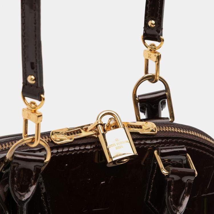 Pre Owned Louis Vuitton Purple Monogram Vernis Alma BB