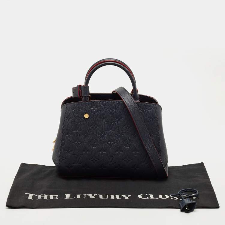 Pre Owned Louis Vuitton Marine Rogue Monogram Empreinte Leather Montaigne BB Bag