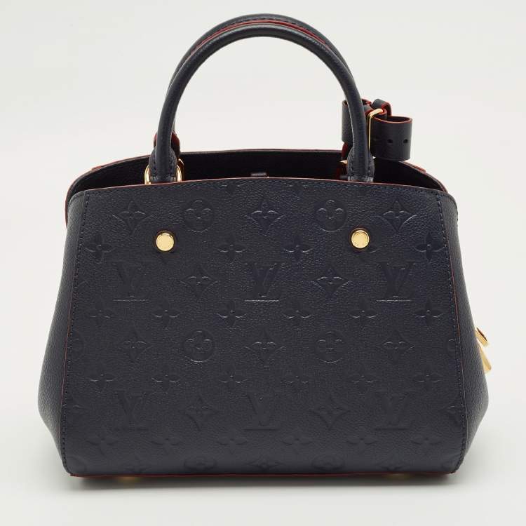 Pre Owned Louis Vuitton Marine Rogue Monogram Empreinte Leather Montaigne BB Bag