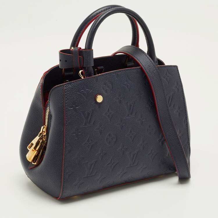 Pre Owned Louis Vuitton Marine Rogue Monogram Empreinte Leather Montaigne BB Bag