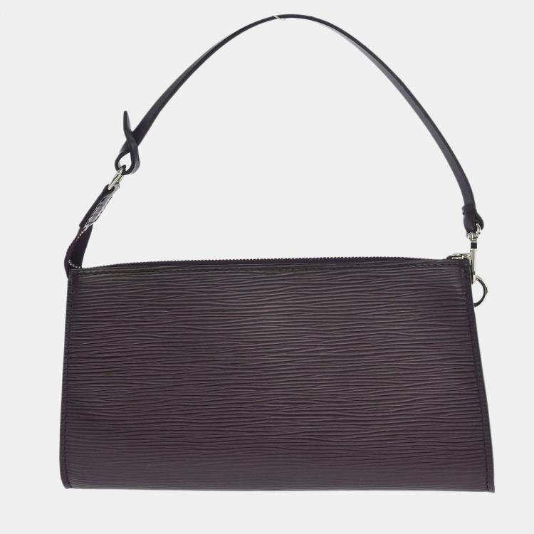 Pre Owned Louis Vuitton Purple Epi Pochette Accessoires 24 Handbag