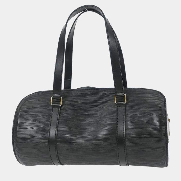 Pre Owned Louis Vuitton Black Epi Soufflot Handbag