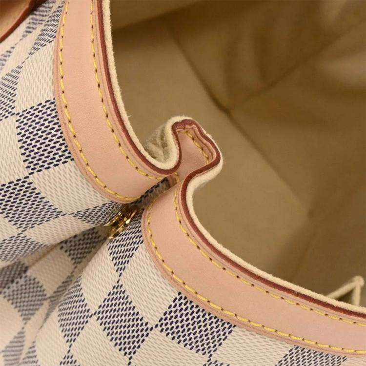 Pre Owned Louis Vuitton Damier Azur Hampstead PM Tote Handbag