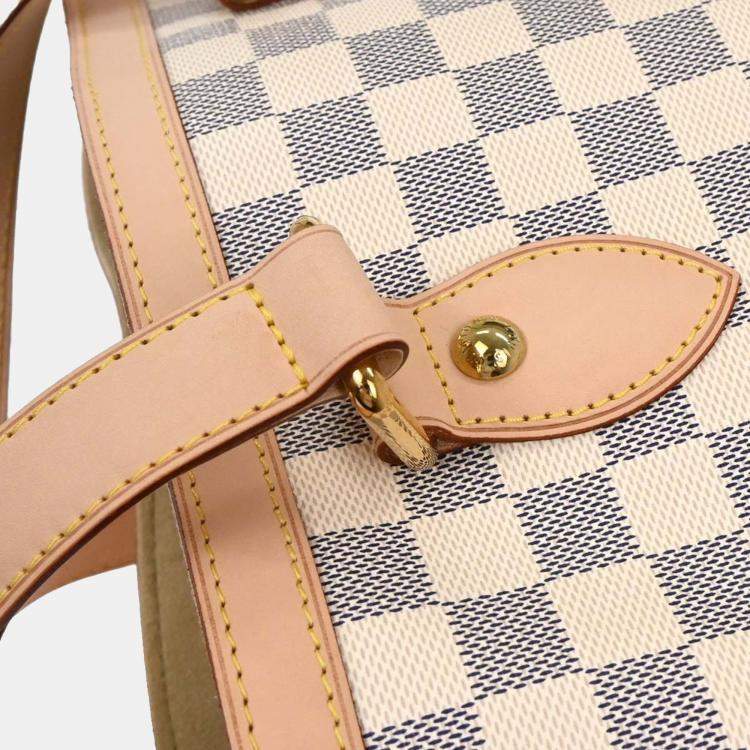 Pre Owned Louis Vuitton Damier Azur Hampstead PM Tote Handbag