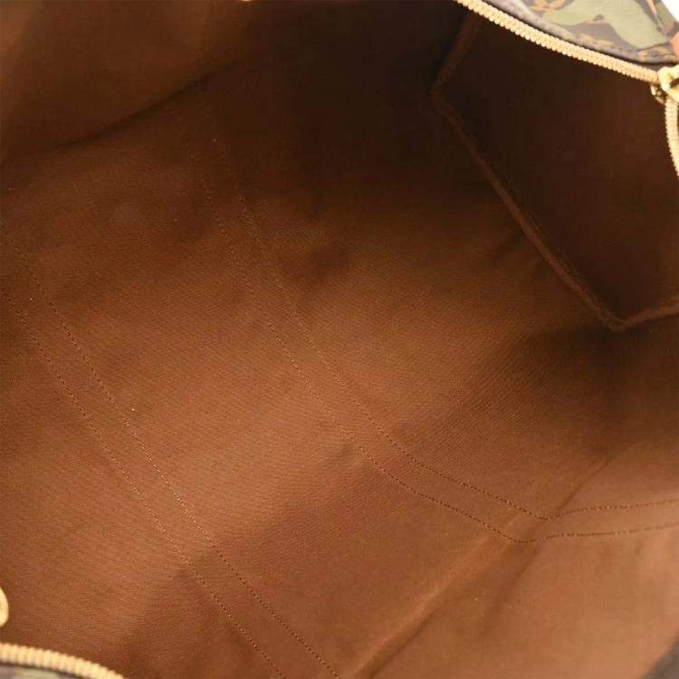 Pre Owned Louis Vuitton Khaki Monogram Graffiti Keepall 50 Duffle Bag