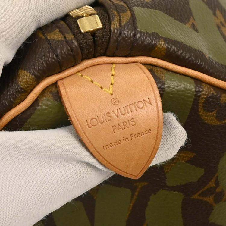 Pre Owned Louis Vuitton Khaki Monogram Graffiti Keepall 50 Duffle Bag