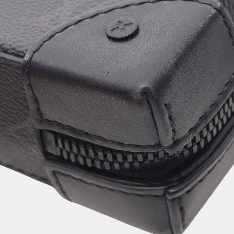 Pre Owned Louis Vuitton Black Monogram Eclipse Soft Trunk Wallet Crossbody