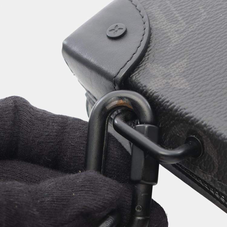 Pre Owned Louis Vuitton Black Monogram Eclipse Soft Trunk Wallet Crossbody