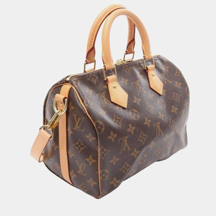 Pre Owned Louis Vuitton Brown Monogram Speedy Bandouliere 25