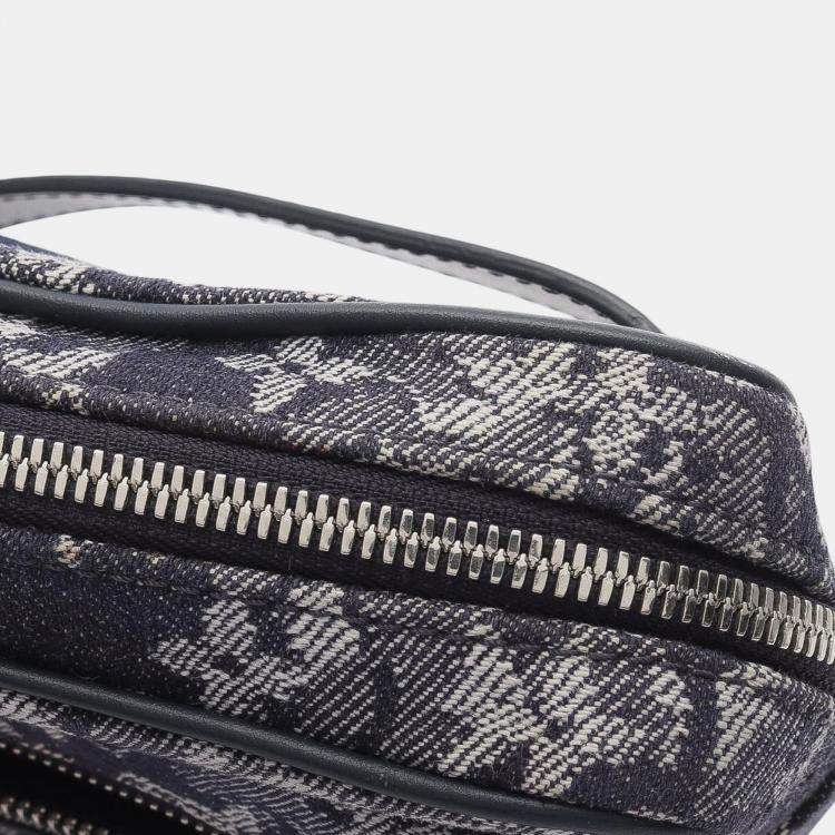 Pre Owned Louis Vuitton Blue Monogram Tapestry Outdoor Bumbag
