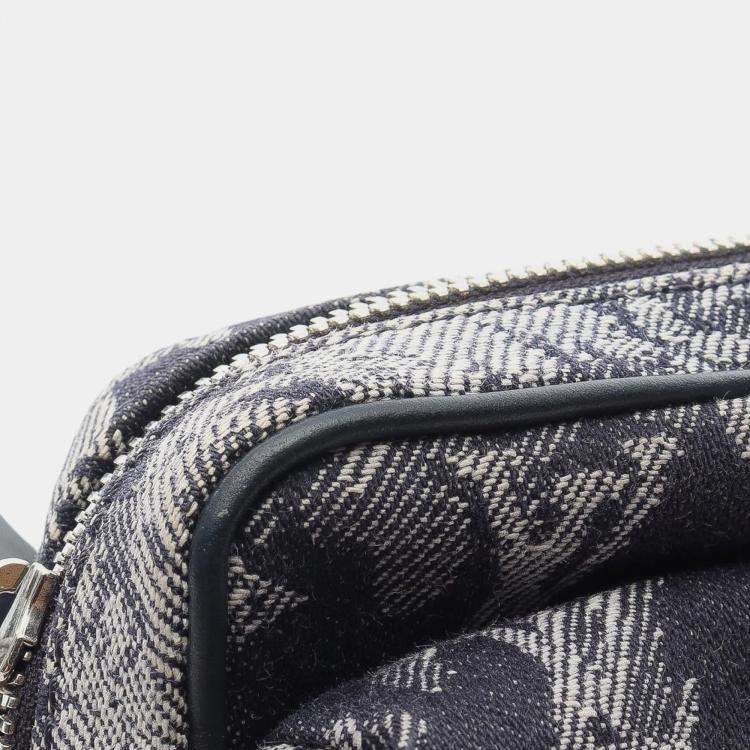 Pre Owned Louis Vuitton Blue Monogram Tapestry Outdoor Bumbag