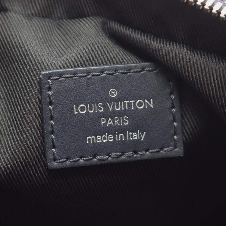 Pre Owned Louis Vuitton Blue Monogram Tapestry Outdoor Bumbag
