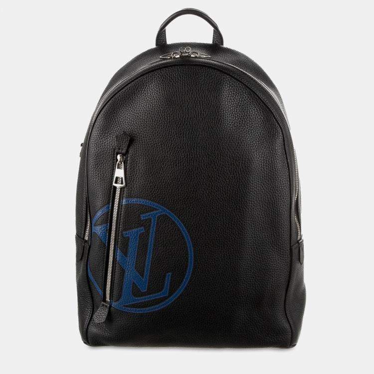 Pre Owned Louis Vuitton Black Blue Taurillon Armand LV Circle 