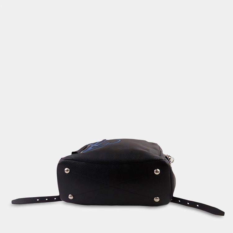 Pre Owned Louis Vuitton Black Blue Taurillon Armand LV Circle 