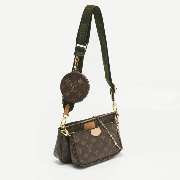 Pre Owned Louis Vuitton Khaki Monogram Canvas Multi Pochette Accessories Bag