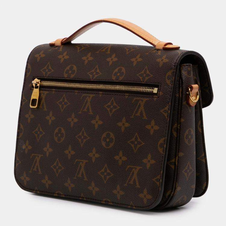 Pre Owned Louis Vuitton Brown Monogram Pochette Metis