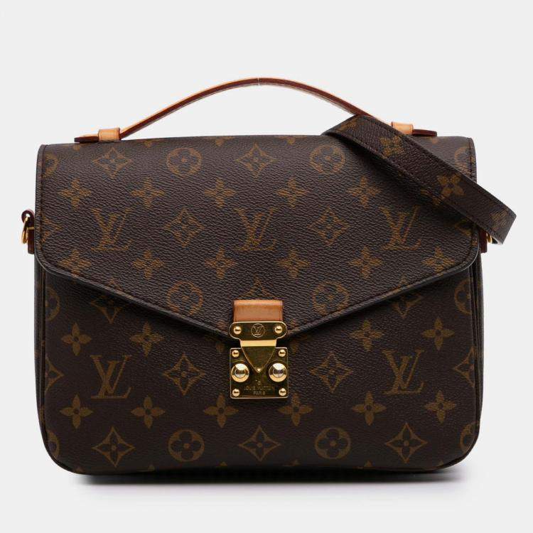 Pre Owned Louis Vuitton Brown Monogram Pochette Metis
