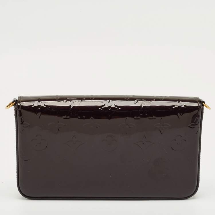 Pre Owned Louis Vuitton Amarante Monogram Vernis Pochette Felicie Bag