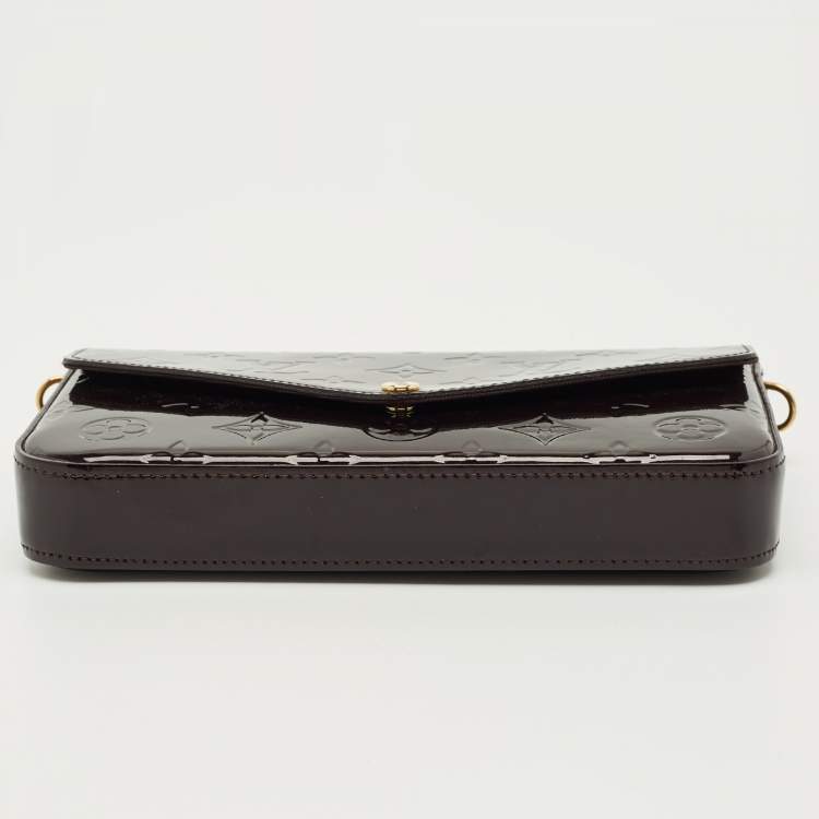 Pre Owned Louis Vuitton Amarante Monogram Vernis Pochette Felicie Bag