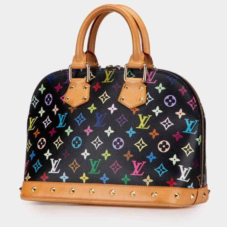 Pre Owned Louis Vuitton Black Monogram Multicolore Alma PM
