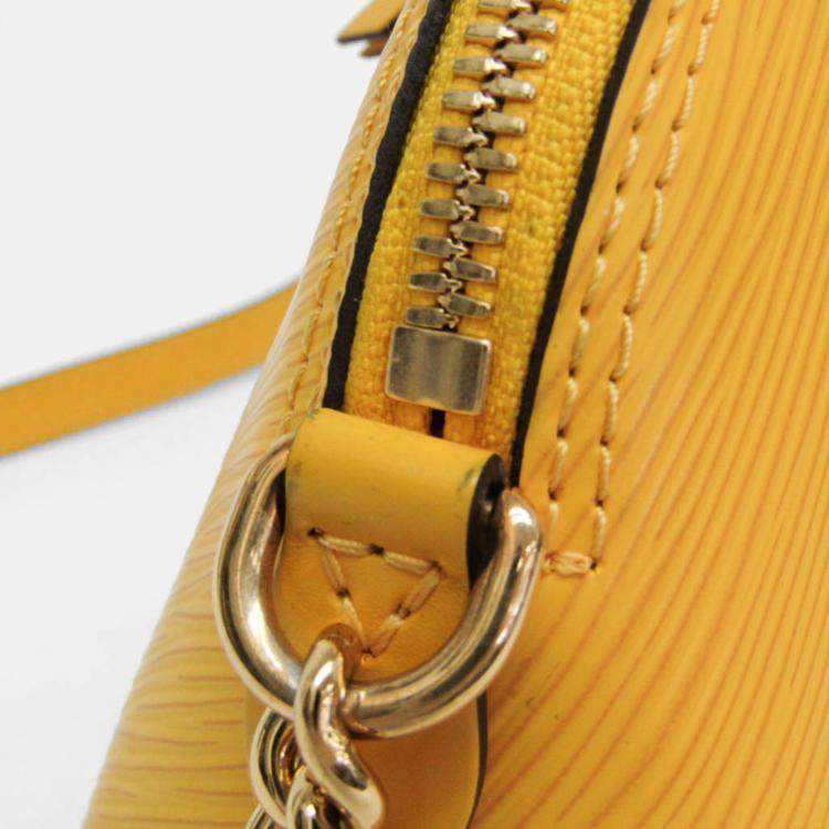 Pre Owned Louis Vuitton Epi Alma mini Shoulder Bag Citron Yellow