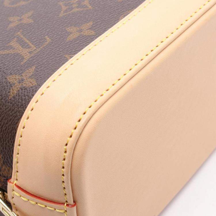 Pre Owned Louis Vuitton Alma Backpack  Coated Canvas And Leather  Monogram  Brown