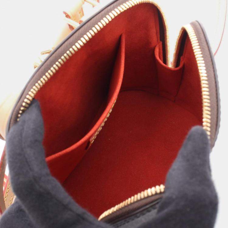 Pre Owned Louis Vuitton Alma Backpack  Coated Canvas And Leather  Monogram  Brown
