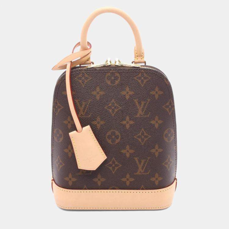 Pre Owned Louis Vuitton Alma Backpack  Coated Canvas And Leather  Monogram  Brown