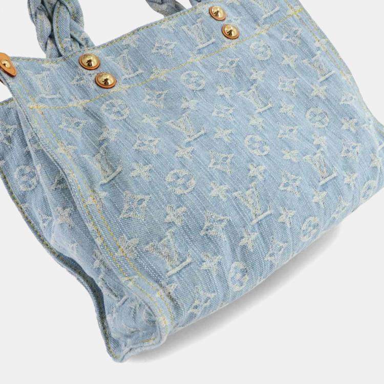 Pre Owned Louis Vuitton Lv By The Pool Let Go 2-Way Hand Shoulder Bag Monogram Denim Sky Blue