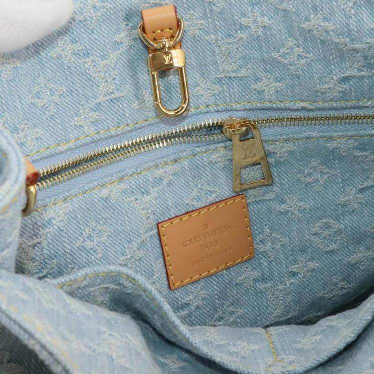 Pre Owned Louis Vuitton Lv By The Pool Let Go 2-Way Hand Shoulder Bag Monogram Denim Sky Blue