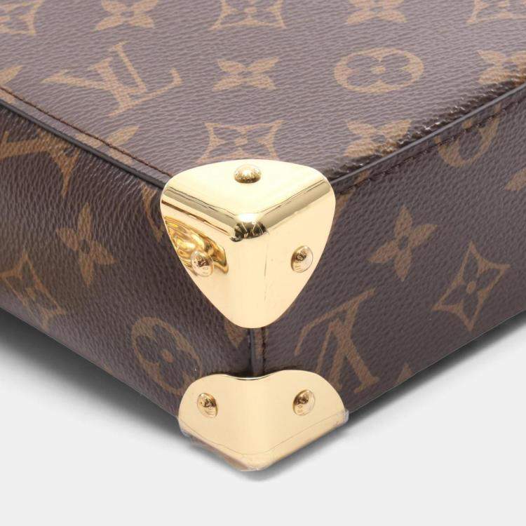 Pre Owned Louis Vuitton Camera Box Handbag  Coated Canvas And Leather  Monogram Reverse  Brown