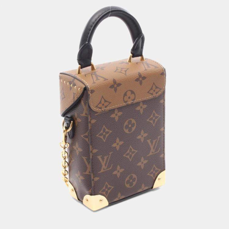 Pre Owned Louis Vuitton Camera Box Handbag  Coated Canvas And Leather  Monogram Reverse  Brown