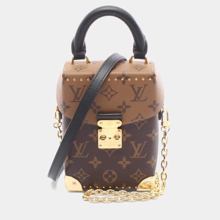 Pre Owned Louis Vuitton Camera Box Handbag  Coated Canvas And Leather  Monogram Reverse  Brown