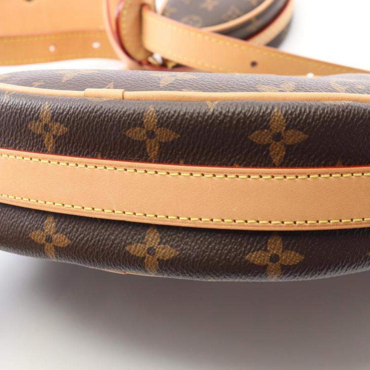 Pre Owned Louis Vuitton Croissant Brown Coated Canvas Leather Shoulder Bag