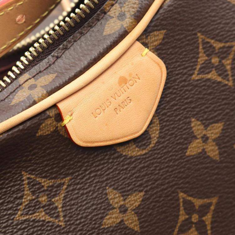 Pre Owned Louis Vuitton Croissant Brown Coated Canvas Leather Shoulder Bag