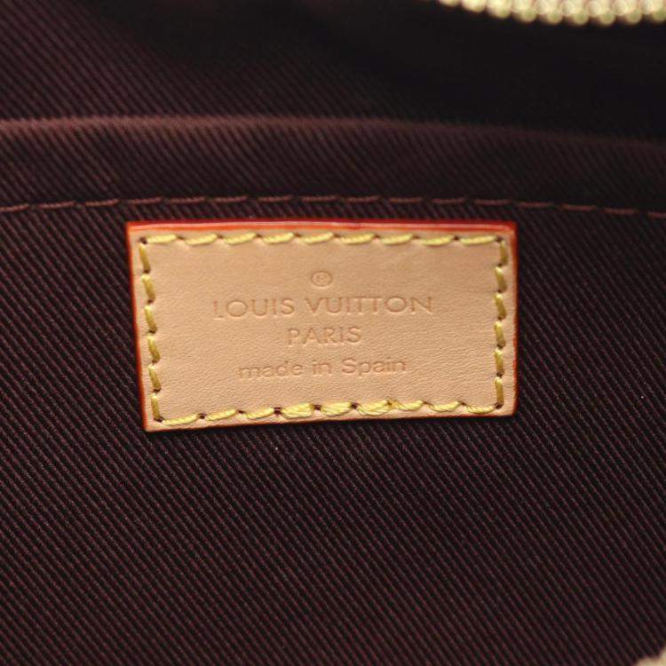 Pre Owned Louis Vuitton Croissant Brown Coated Canvas Leather Shoulder Bag