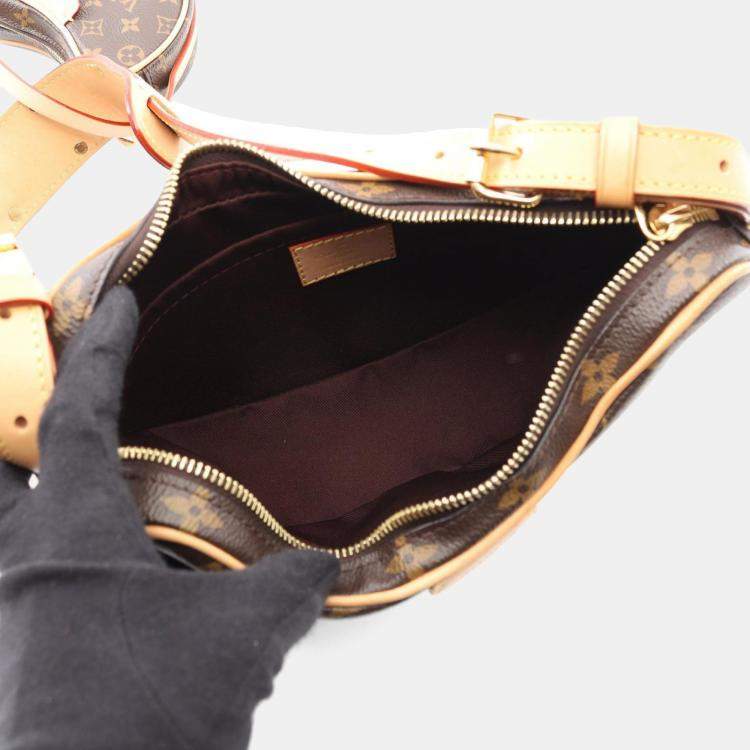 Pre Owned Louis Vuitton Croissant Brown Coated Canvas Leather Shoulder Bag