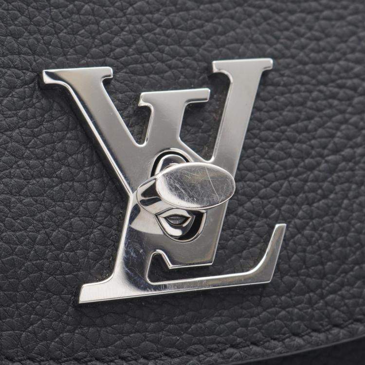 Pre Owned Louis Vuitton Lockme Evermini Handbag  Leather  Black