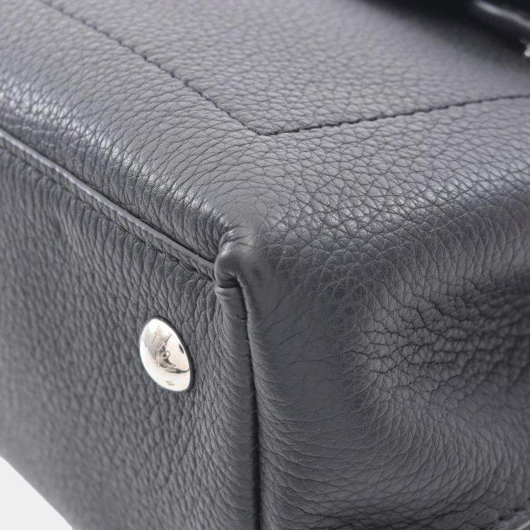 Pre Owned Louis Vuitton Lockme Evermini Handbag  Leather  Black