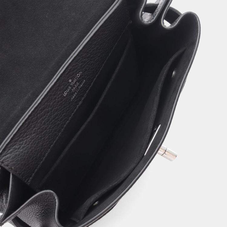 Pre Owned Louis Vuitton Lockme Evermini Handbag  Leather  Black