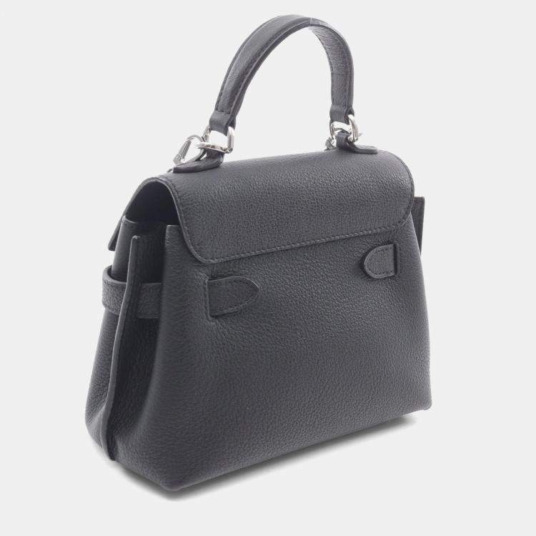 Pre Owned Louis Vuitton Lockme Evermini Handbag  Leather  Black