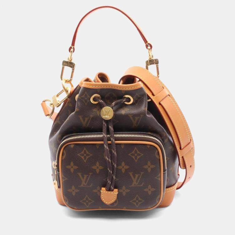 Pre Owned Louis Vuitton Noe Cargo Brown Coated Canvas Leather  Monogram  Handbag  