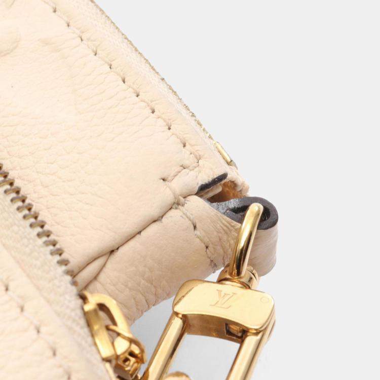 Pre Owned Louis Vuitton Multi Pochette Accessoires Shoulder Bag In Cream Monogram Empreinte Leather