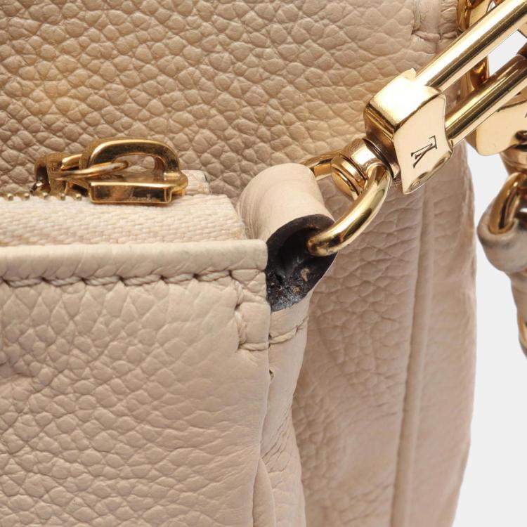 Pre Owned Louis Vuitton Multi Pochette Accessoires Shoulder Bag In Cream Monogram Empreinte Leather