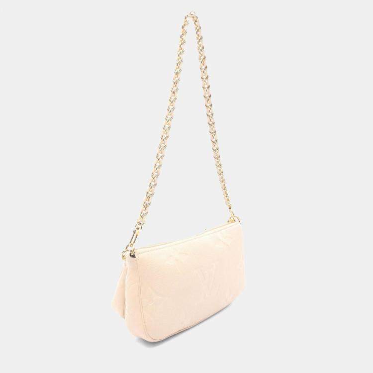 Pre Owned Louis Vuitton Multi Pochette Accessoires Shoulder Bag In Cream Monogram Empreinte Leather
