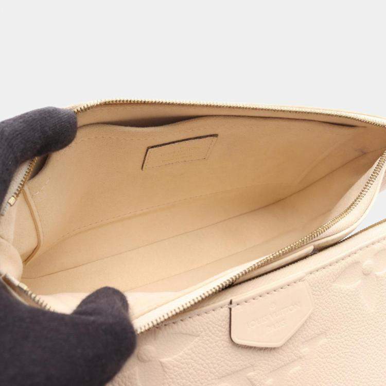 Pre Owned Louis Vuitton Multi Pochette Accessoires Shoulder Bag In Cream Monogram Empreinte Leather