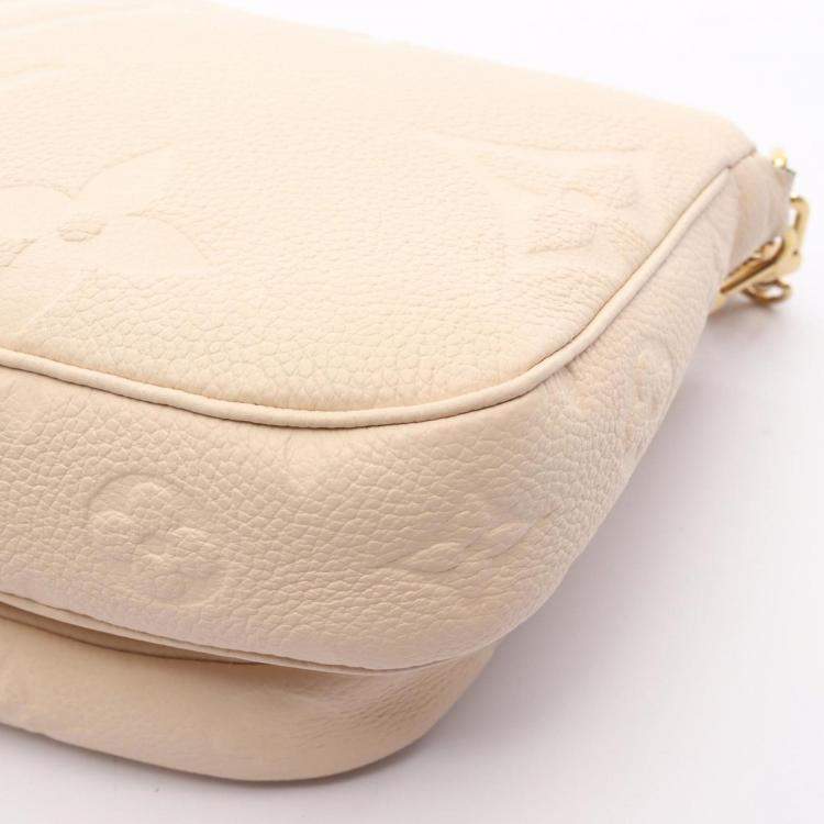 Pre Owned Louis Vuitton Multi Pochette Accessoires Shoulder Bag In Cream Monogram Empreinte Leather