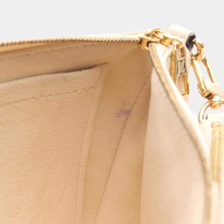 Pre Owned Louis Vuitton Multi Pochette Accessoires Shoulder Bag In Cream Monogram Empreinte Leather